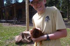 Philmont-2015-Wyatt-is-Amused-the-Chicken-is-Not